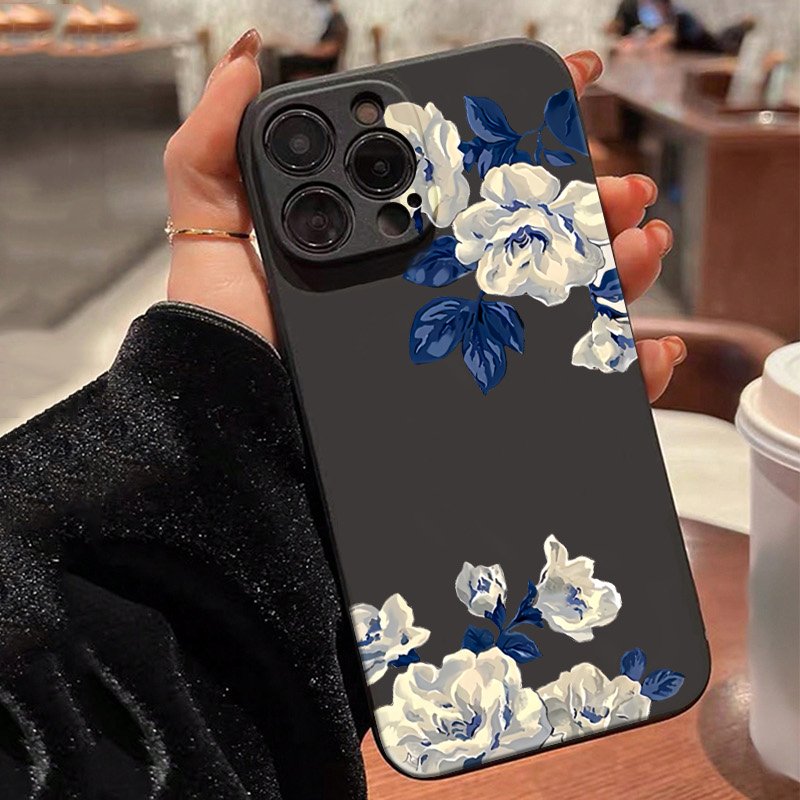Samsung Galaxy A55 - Blue and White Flower Phone Case