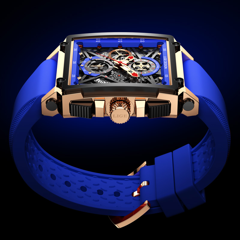 LIGE Men's Sports Chronograph  - Silicone Band Replacement ulasan dan harga