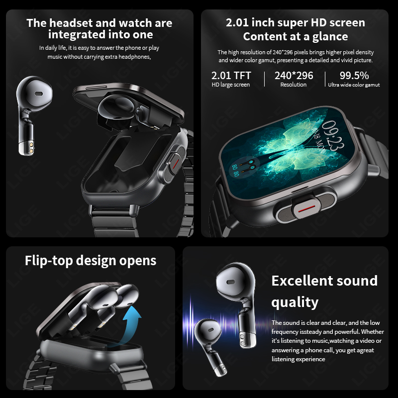 NFC Smart Watch TWS 2-in-1 Hea - Smartwatch X12 ulasan dan harga